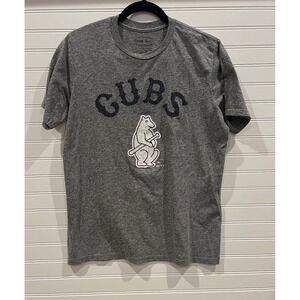 Majestic Threads Chicago Cubs Mens Large Gray Vintage Bear Graphic T-Shirt USA